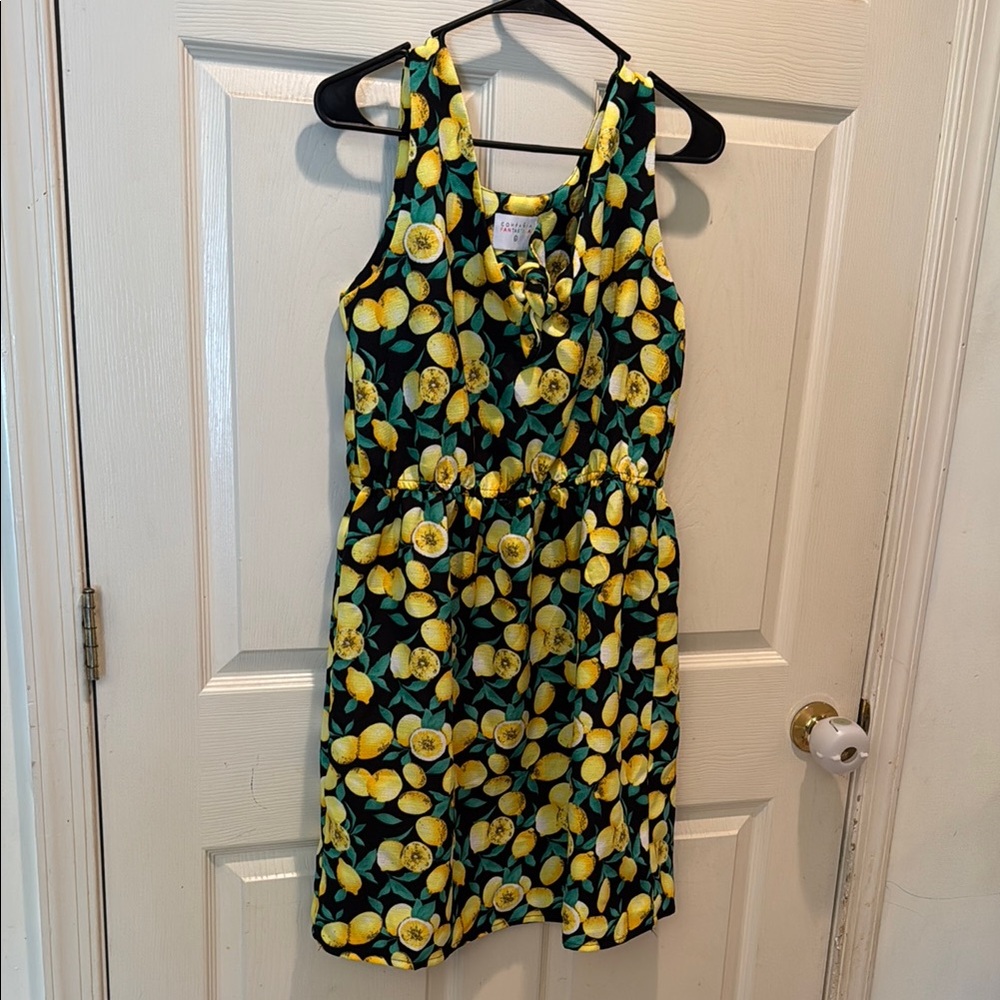 Lemon Print Sleeveless Dress